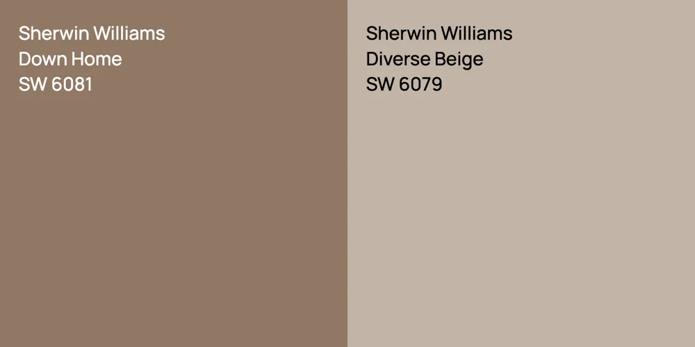 Sherwin Williams Down Home vs. Sherwin Williams Diverse Beige