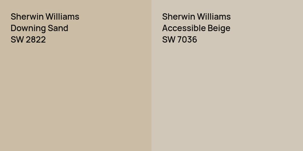 Sherwin Williams Downing Sand vs. Sherwin Williams Accessible Beige