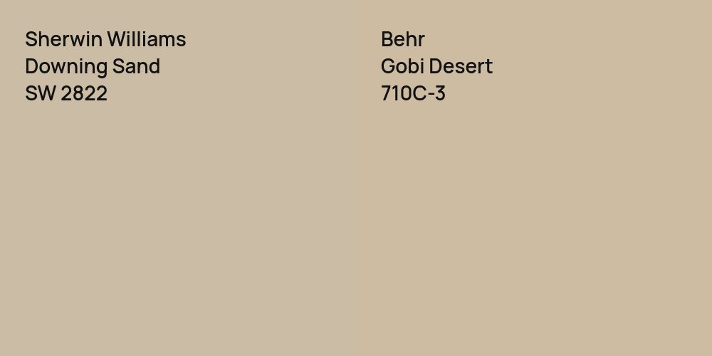 Sherwin Williams Downing Sand vs. Behr Gobi Desert