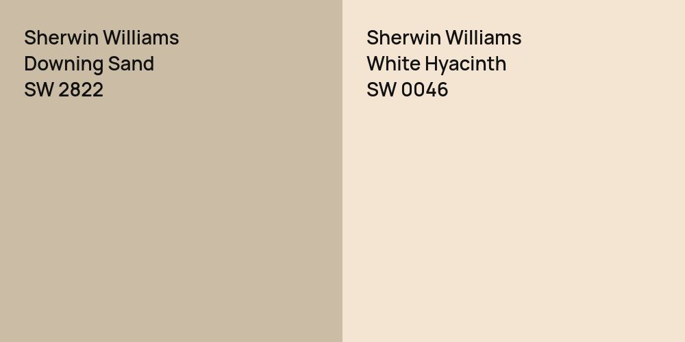 Sherwin Williams Downing Sand vs. Sherwin Williams White Hyacinth