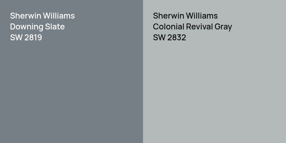 Sherwin Williams Downing Slate vs. Sherwin Williams Colonial Revival Gray