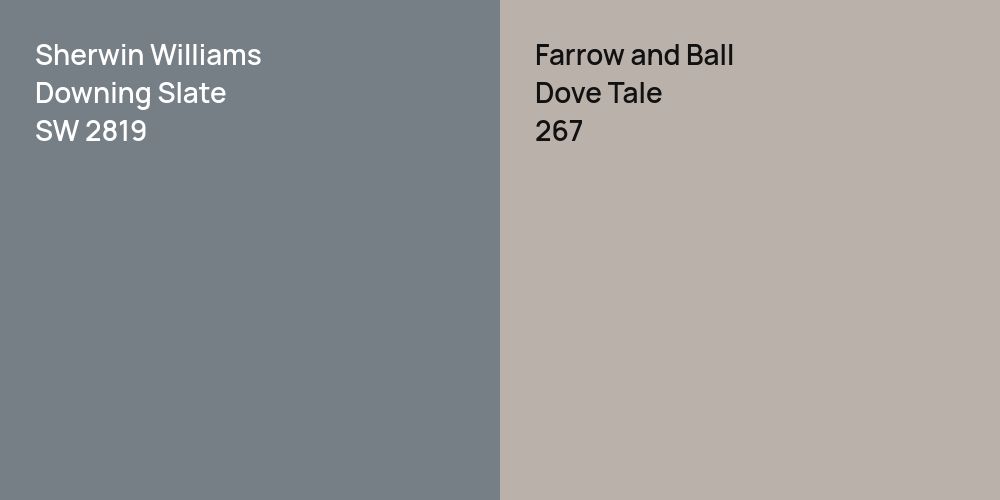 Sherwin Williams Downing Slate vs. Farrow and Ball Dove Tale