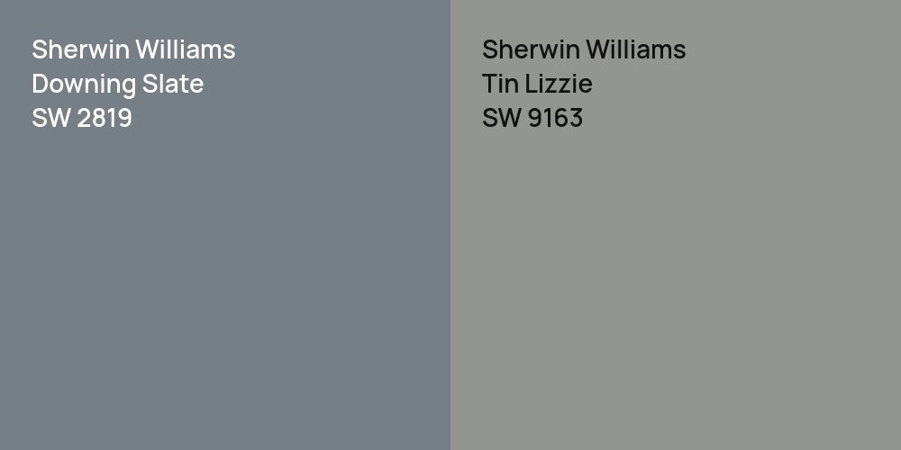 Sherwin Williams Downing Slate vs. Sherwin Williams Tin Lizzie