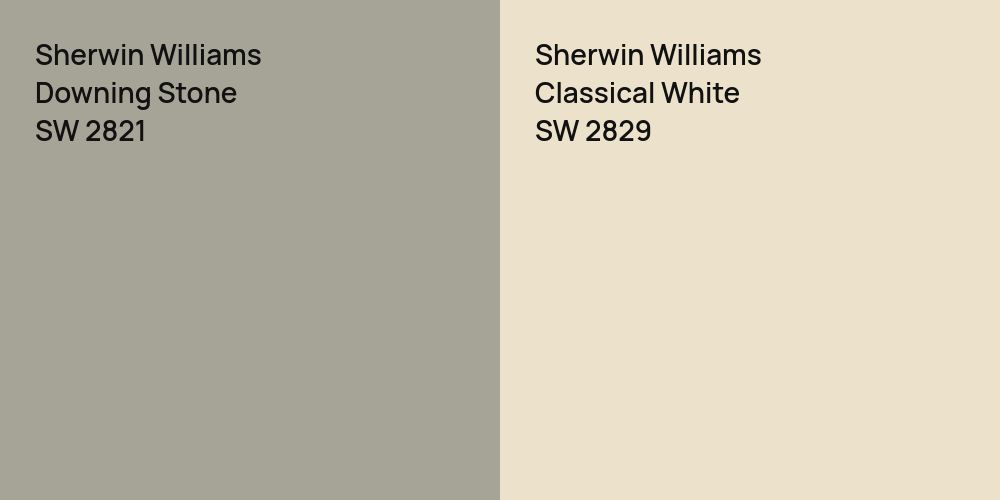 Sherwin Williams Downing Stone vs. Sherwin Williams Classical White