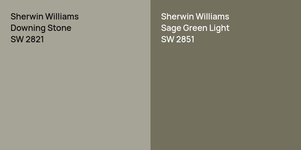 Sherwin Williams Downing Stone vs. Sherwin Williams Sage Green Light