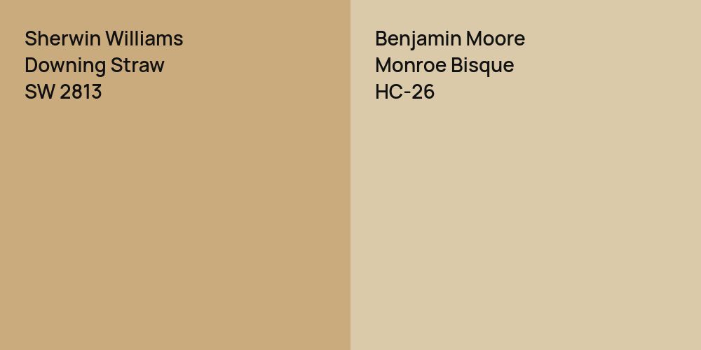 Sherwin Williams Downing Straw vs. Benjamin Moore Monroe Bisque