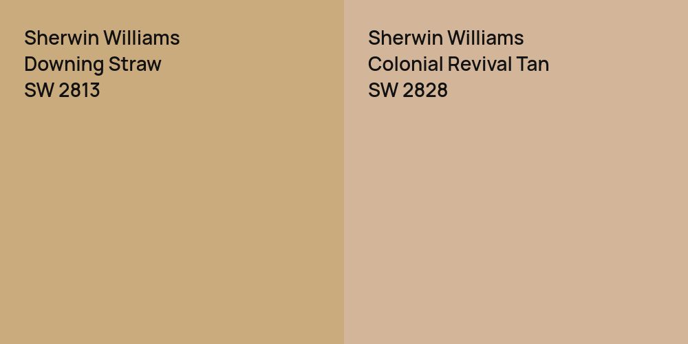 Sherwin Williams Downing Straw vs. Sherwin Williams Colonial Revival Tan