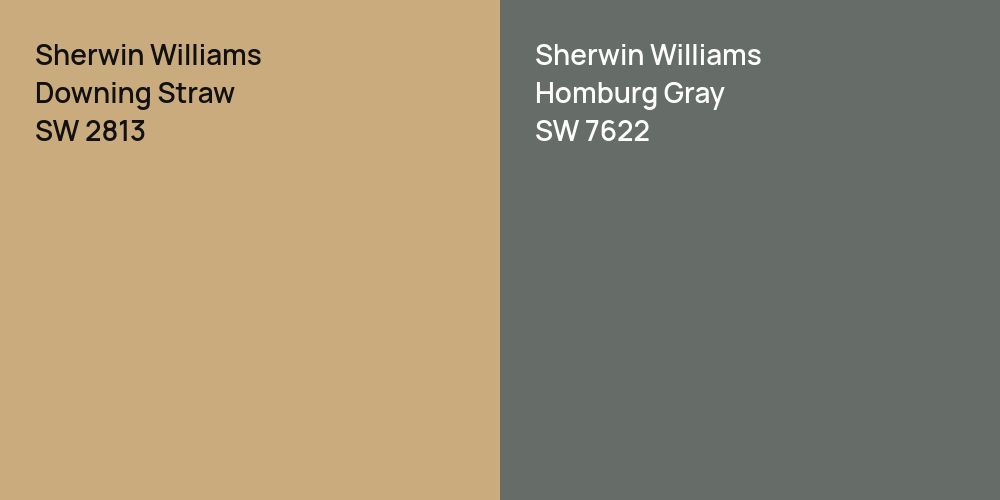 Sherwin Williams Downing Straw vs. Sherwin Williams Homburg Gray