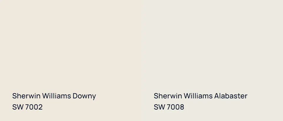 Sherwin Williams Downy SW 7002 vs Sherwin Williams Alabaster SW 7008