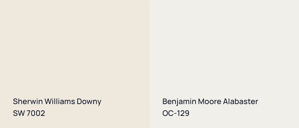 Sherwin Williams Downy SW 7002 vs Benjamin Moore Alabaster OC-129