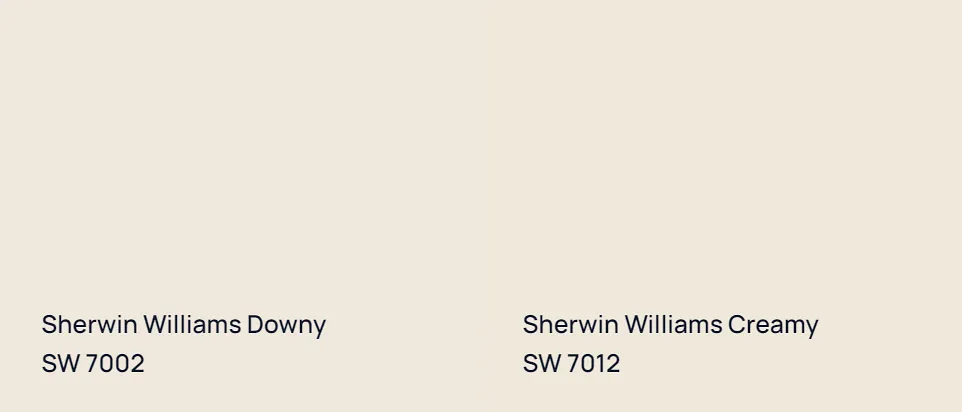 Sherwin Williams Downy SW 7002 vs Sherwin Williams Creamy SW 7012