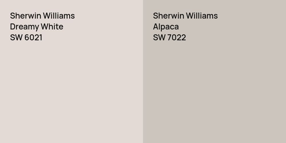 Sherwin Williams Dreamy White vs. Sherwin Williams Alpaca