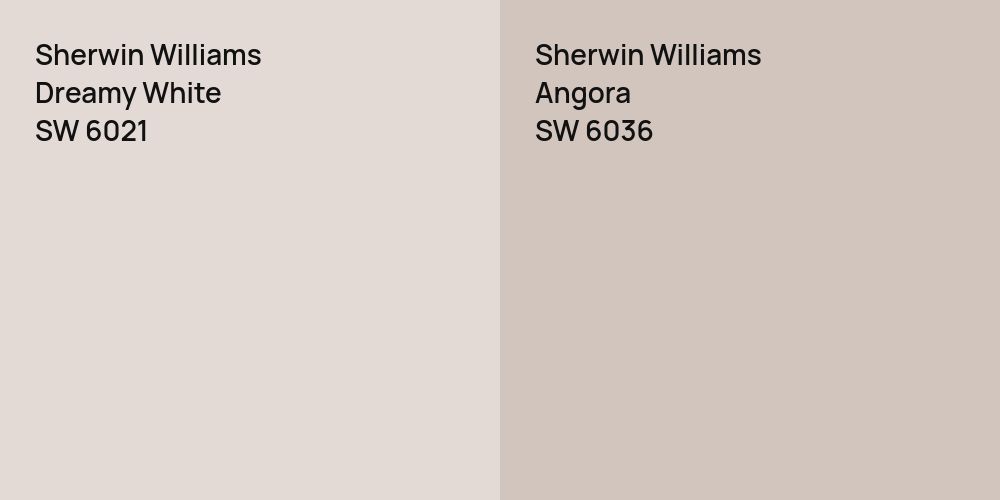 Sherwin Williams Dreamy White vs. Sherwin Williams Angora