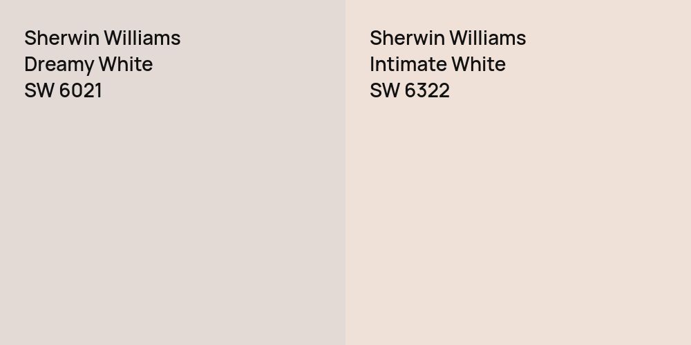 Sherwin Williams Dreamy White vs. Sherwin Williams Intimate White