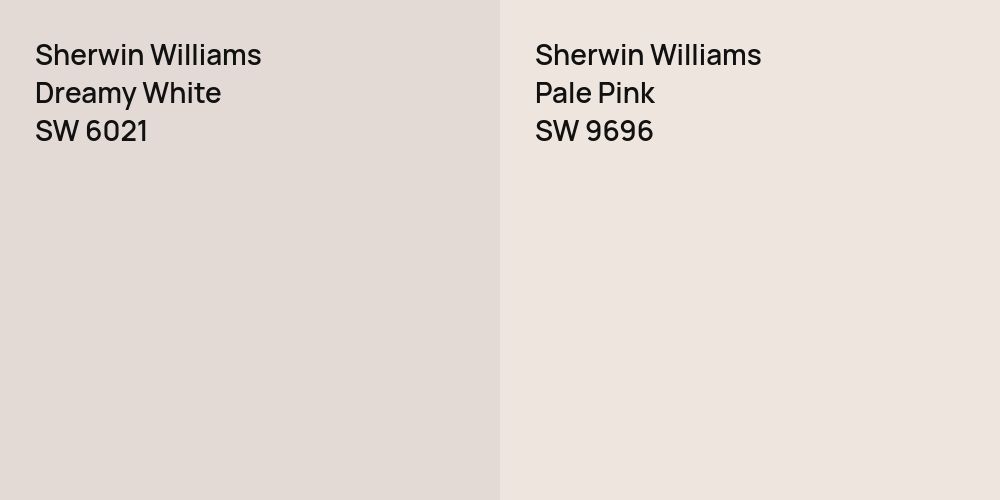 Sherwin Williams Dreamy White vs. Sherwin Williams Pale Pink