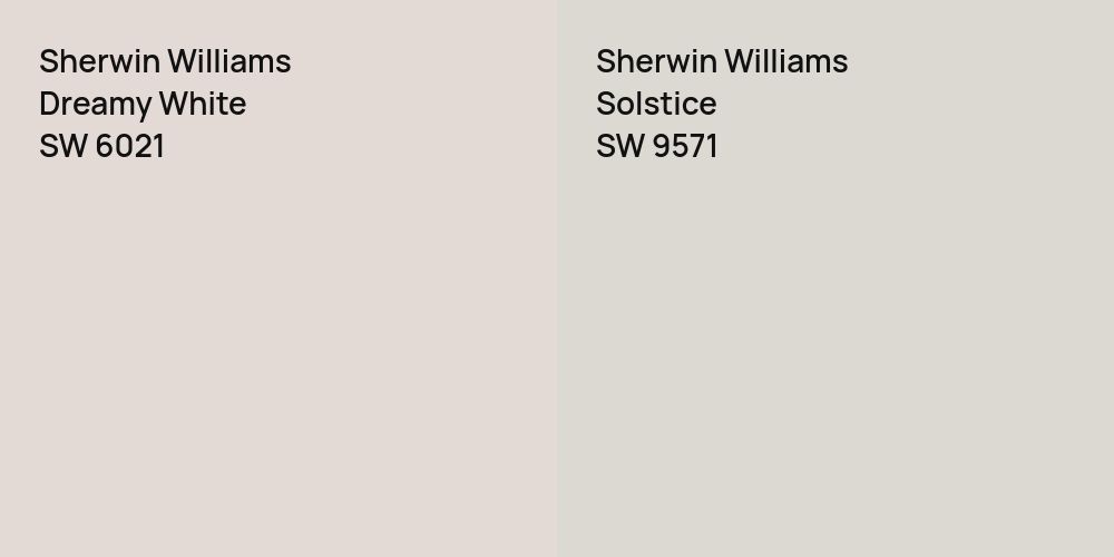 Sherwin Williams Dreamy White vs. Sherwin Williams Solstice