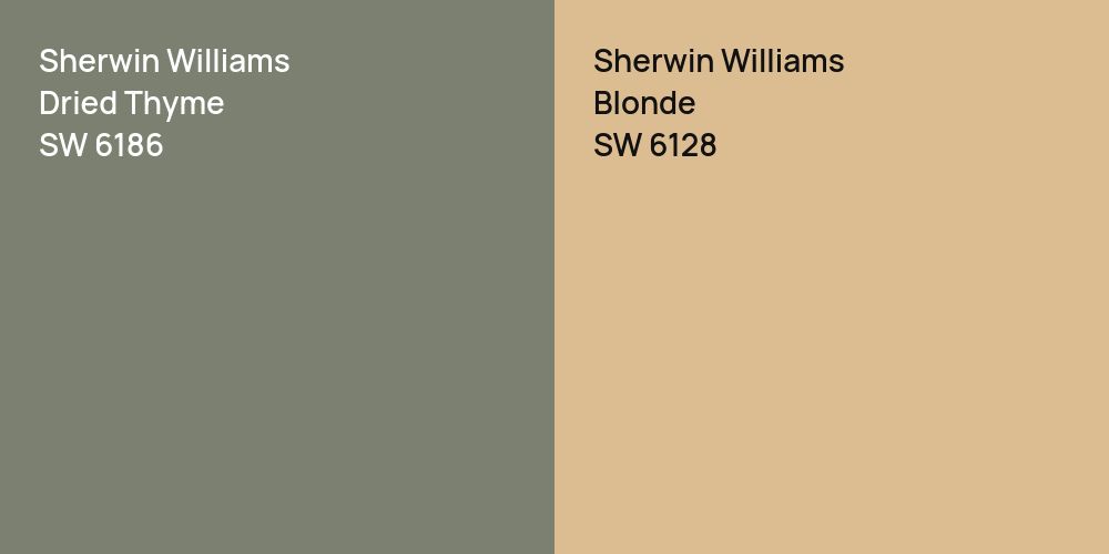 Sherwin Williams Dried Thyme vs. Sherwin Williams Blonde