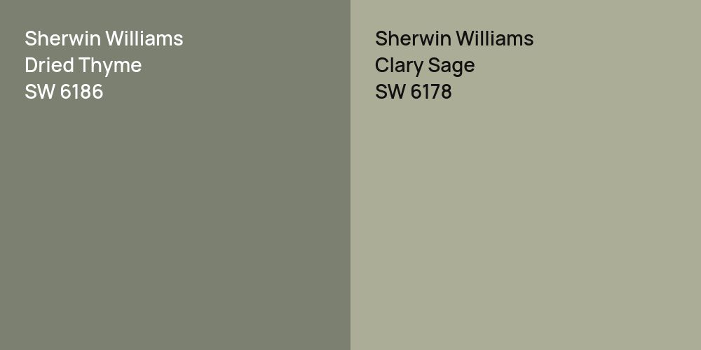 Sherwin Williams Dried Thyme vs. Sherwin Williams Clary Sage