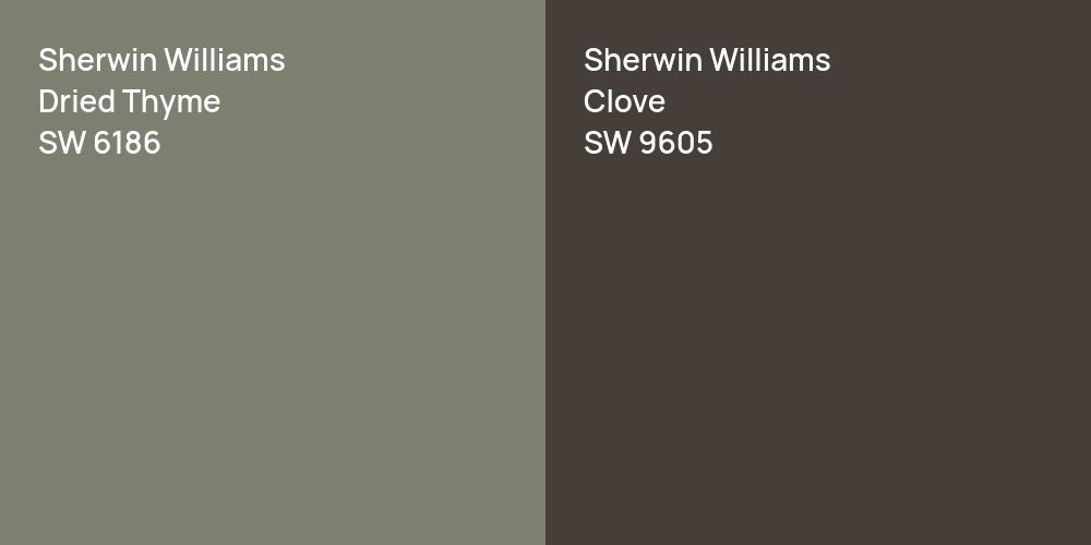 Sherwin Williams Dried Thyme vs. Sherwin Williams Clove