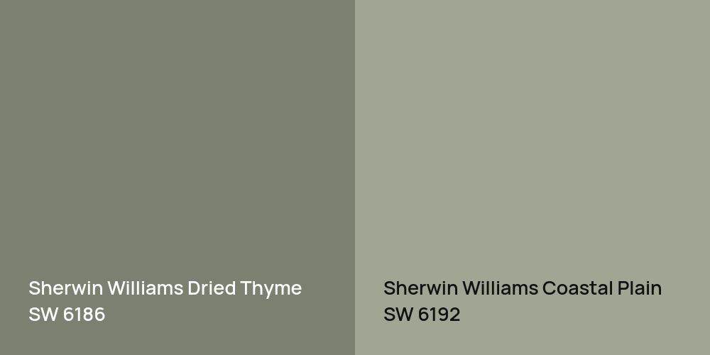 Sherwin Williams Dried Thyme vs. Sherwin Williams Coastal Plain