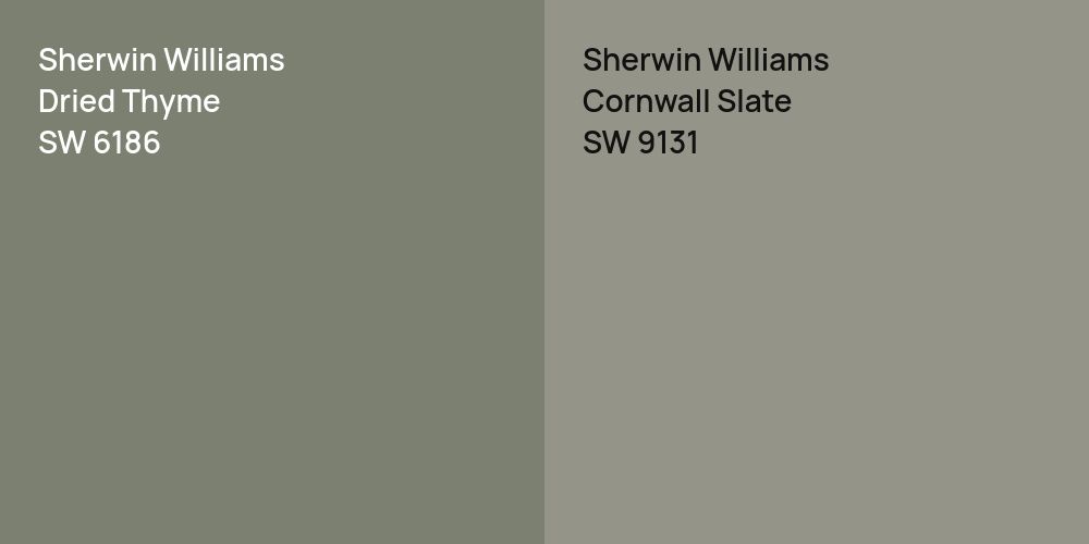 Sherwin Williams Dried Thyme vs. Sherwin Williams Cornwall Slate