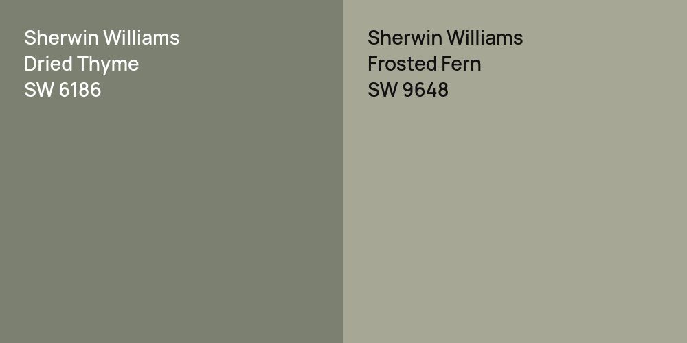 Sherwin Williams Dried Thyme vs. Sherwin Williams Frosted Fern