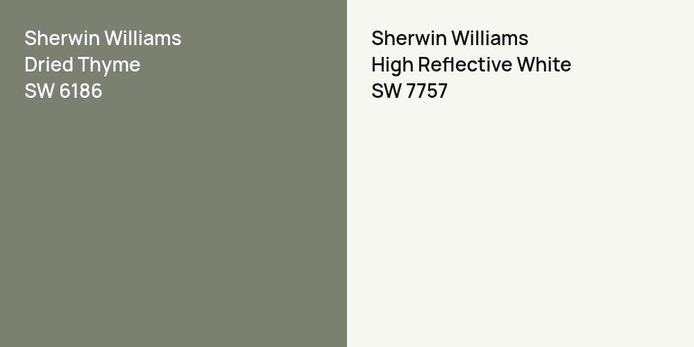 Sherwin Williams Dried Thyme vs. Sherwin Williams High Reflective White