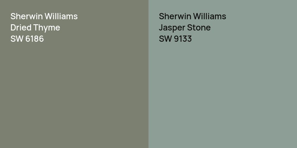 Sherwin Williams Dried Thyme vs. Sherwin Williams Jasper Stone