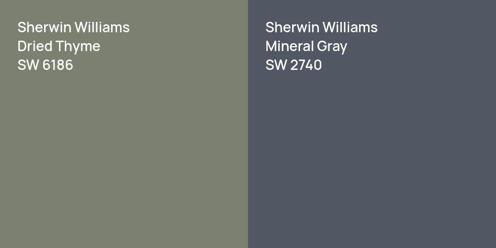 Sherwin Williams Dried Thyme vs. Sherwin Williams Mineral Gray