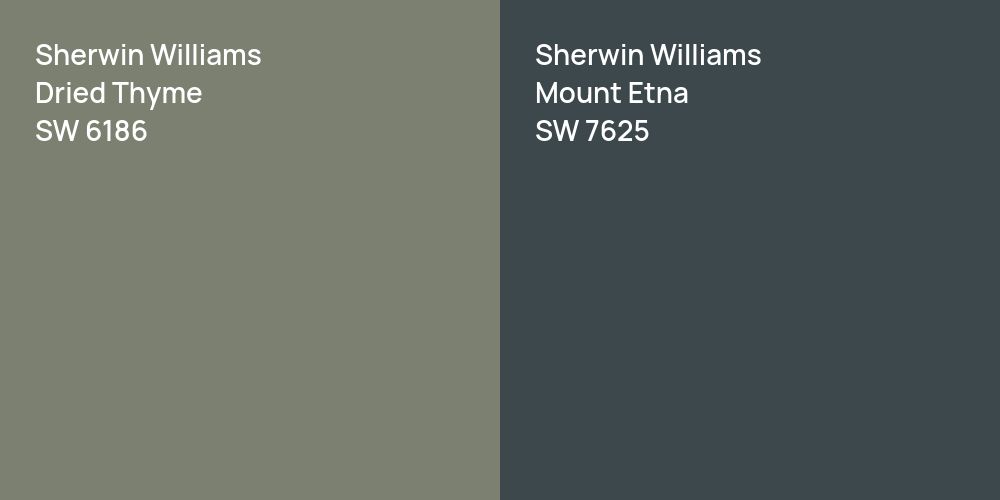 Sherwin Williams Dried Thyme vs. Sherwin Williams Mount Etna