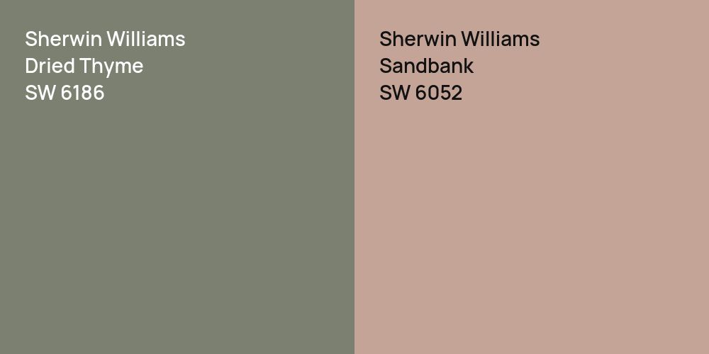 Sherwin Williams Dried Thyme vs. Sherwin Williams Sandbank