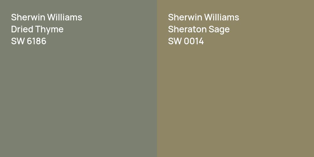 Sherwin Williams Dried Thyme vs. Sherwin Williams Sheraton Sage