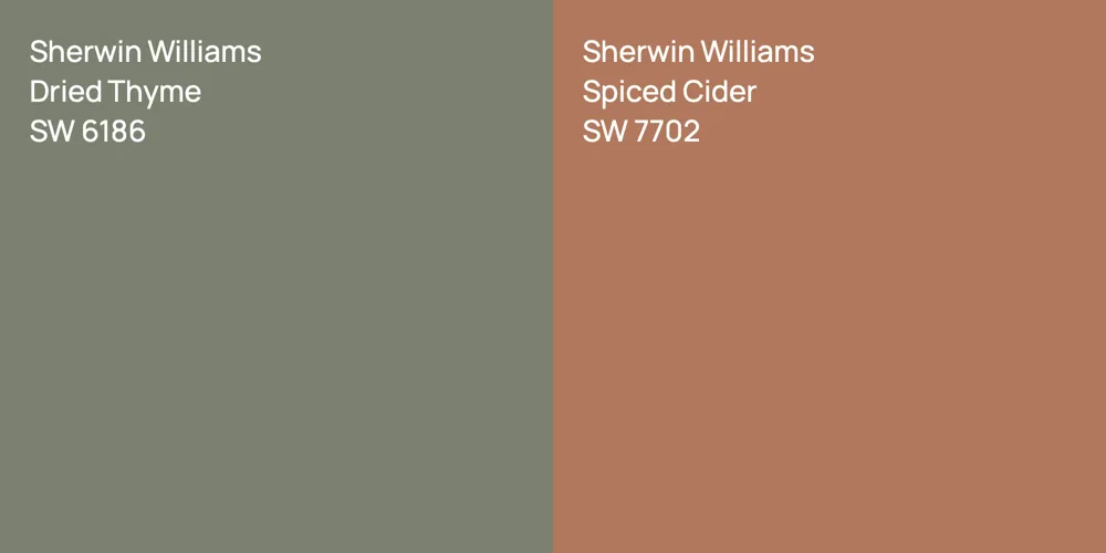 Sherwin Williams Dried Thyme vs. Sherwin Williams Spiced Cider