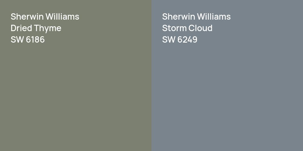 Sherwin Williams Dried Thyme vs. Sherwin Williams Storm Cloud