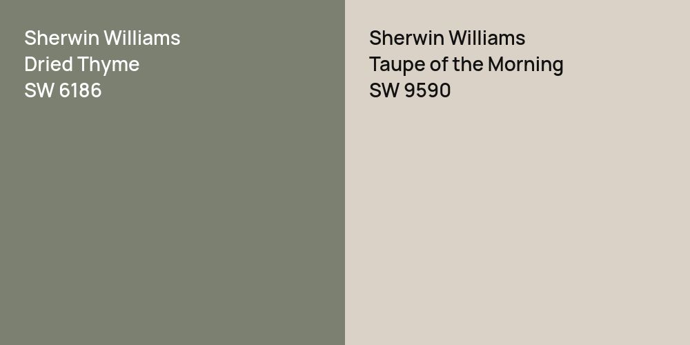 Sherwin Williams Dried Thyme vs. Sherwin Williams Taupe of the Morning