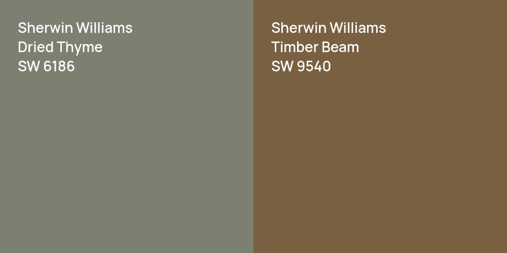 Sherwin Williams Dried Thyme vs. Sherwin Williams Timber Beam