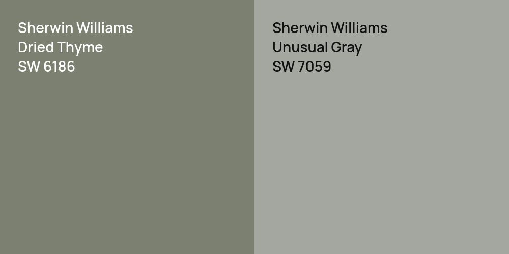 Sherwin Williams Dried Thyme vs. Sherwin Williams Unusual Gray