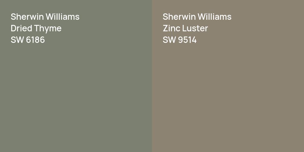 Sherwin Williams Dried Thyme vs. Sherwin Williams Zinc Luster