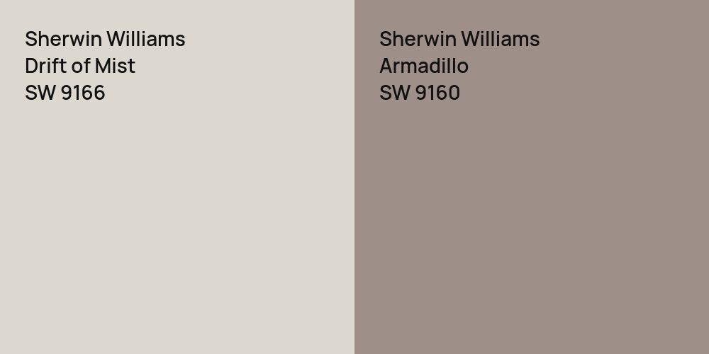 Sherwin Williams Drift of Mist vs. Sherwin Williams Armadillo