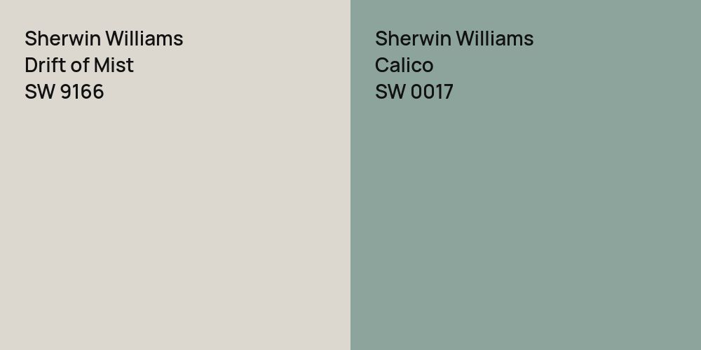 Sherwin Williams Drift of Mist vs. Sherwin Williams Calico