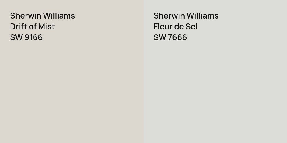 Sherwin Williams Drift of Mist vs. Sherwin Williams Fleur de Sel