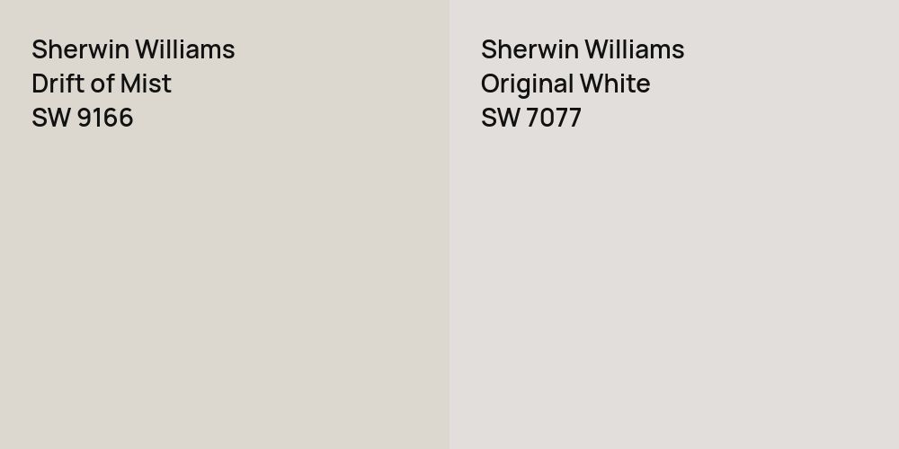 Sherwin Williams Drift of Mist vs. Sherwin Williams Original White