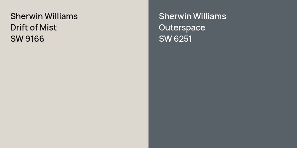 Sherwin Williams Drift of Mist vs. Sherwin Williams Outerspace