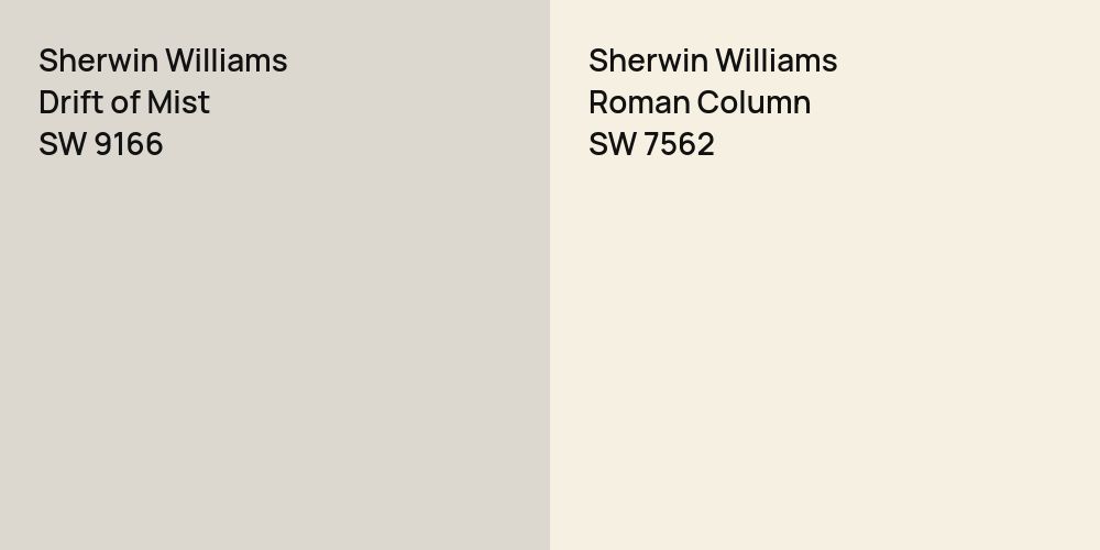 Sherwin Williams Drift of Mist vs. Sherwin Williams Roman Column