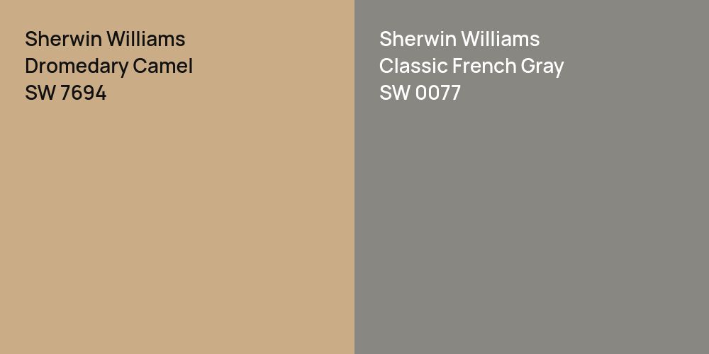 Sherwin Williams Dromedary Camel vs. Sherwin Williams Classic French Gray