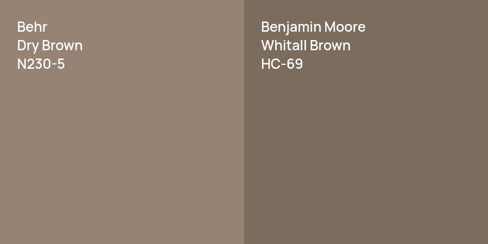 Behr Dry Brown vs. Benjamin Moore Whitall Brown