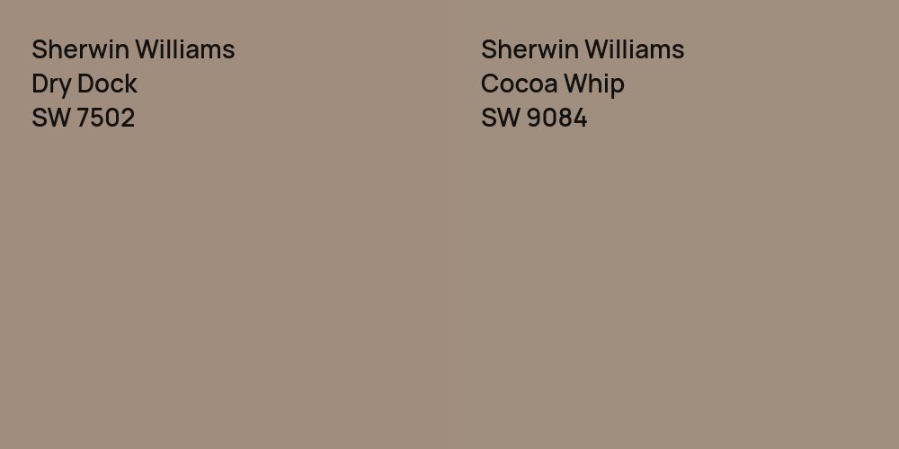 Sherwin Williams Dry Dock vs. Sherwin Williams Cocoa Whip