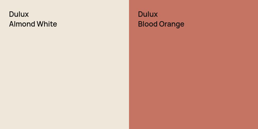 Dulux Almond White vs. Dulux Blood Orange