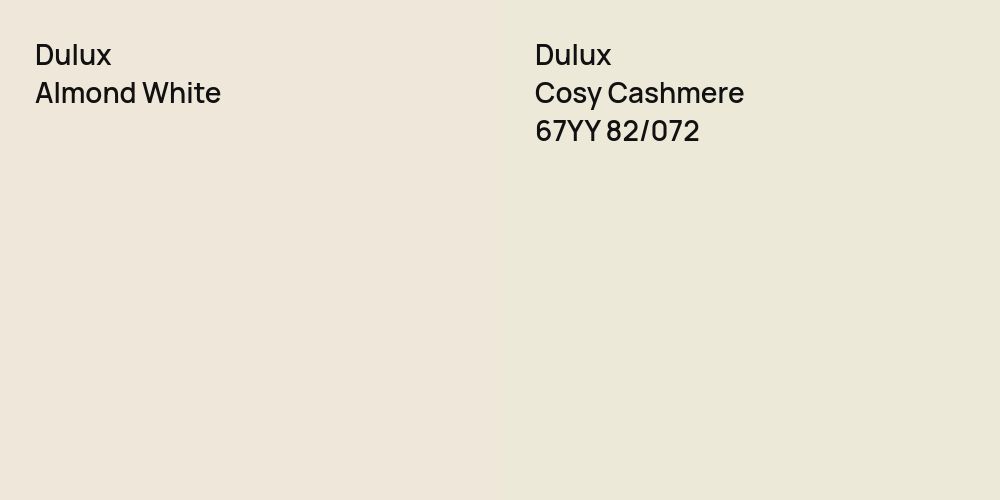 Dulux Almond White vs. Dulux Cosy Cashmere