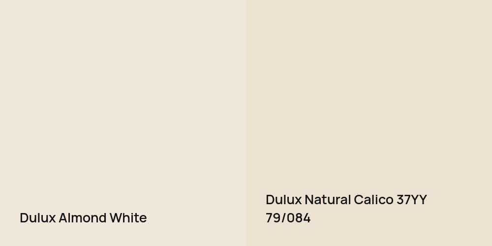 Dulux Almond White vs. Dulux Natural Calico